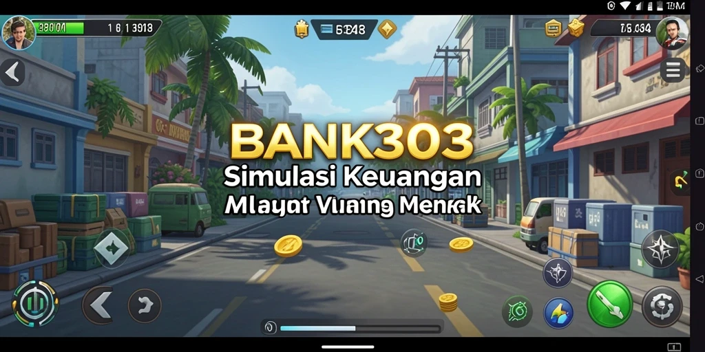 Tampilan gameplay menarik dari BANK303 yang menunjukkan interaksi nasabah dan manajemen bank.