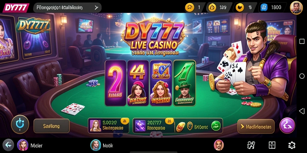 Tampilan gameplay yang memukau dari DY777 dalam suasana Live Casino.