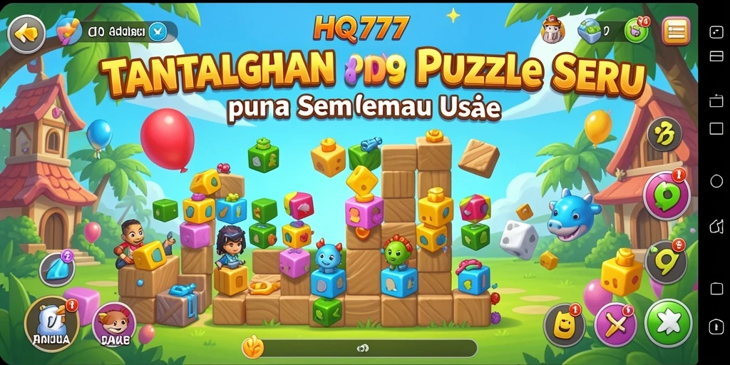 Screenshot gameplay HQ777 menampilkan tantangan puzzle yang menyenangkan.