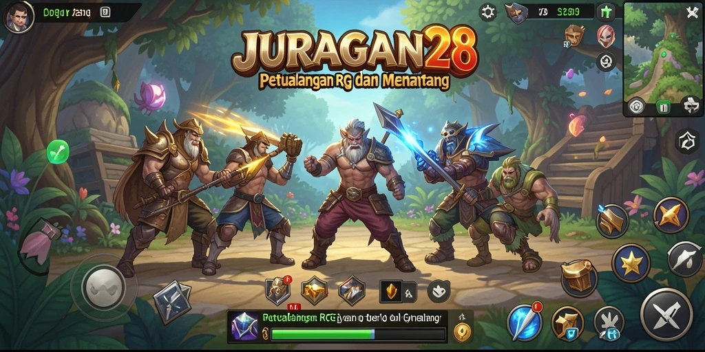Tampilan gameplay seru dan dinamis dari JURAGAN28.