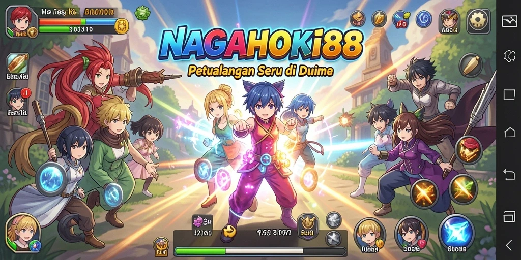 Tampilan gameplay epik di NAGAHOKI88 dengan karakter anime favorit.