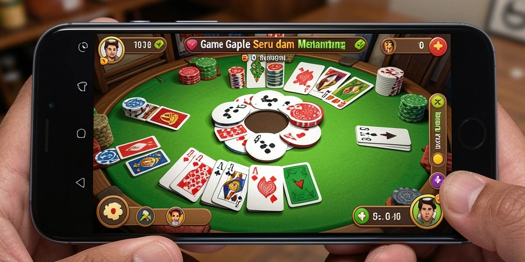 Screenshot utama T6 menampilkan gameplay Gaple yang menarik.
