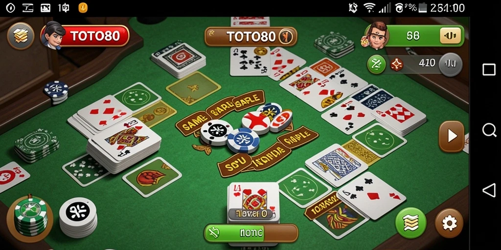 Screenshot utama TOTO80 menampilkan pemain yang asyik bermain Gaple.