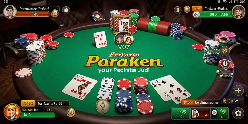 Tampilan menang dengan gameplay Poker yang menarik.