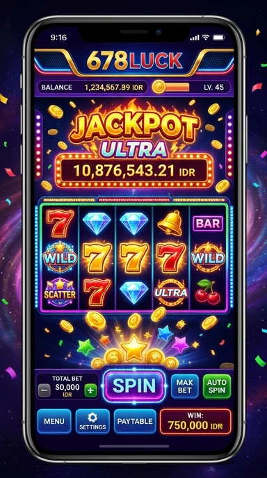 Antarmuka pengguna aplikasi 678luck yang intuitif.